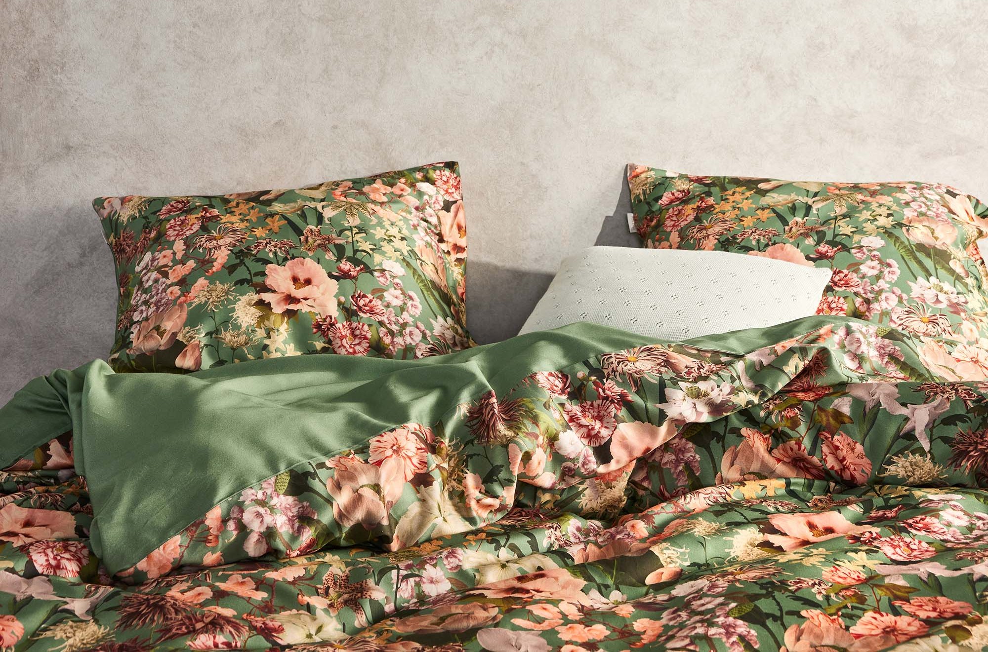 Blumenleinwand Bettwäsche