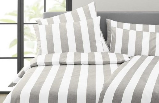 greige-gestreift-Baumwollbettwasche-titelbild vorgewaschene Baumwoll-Bettwäsche