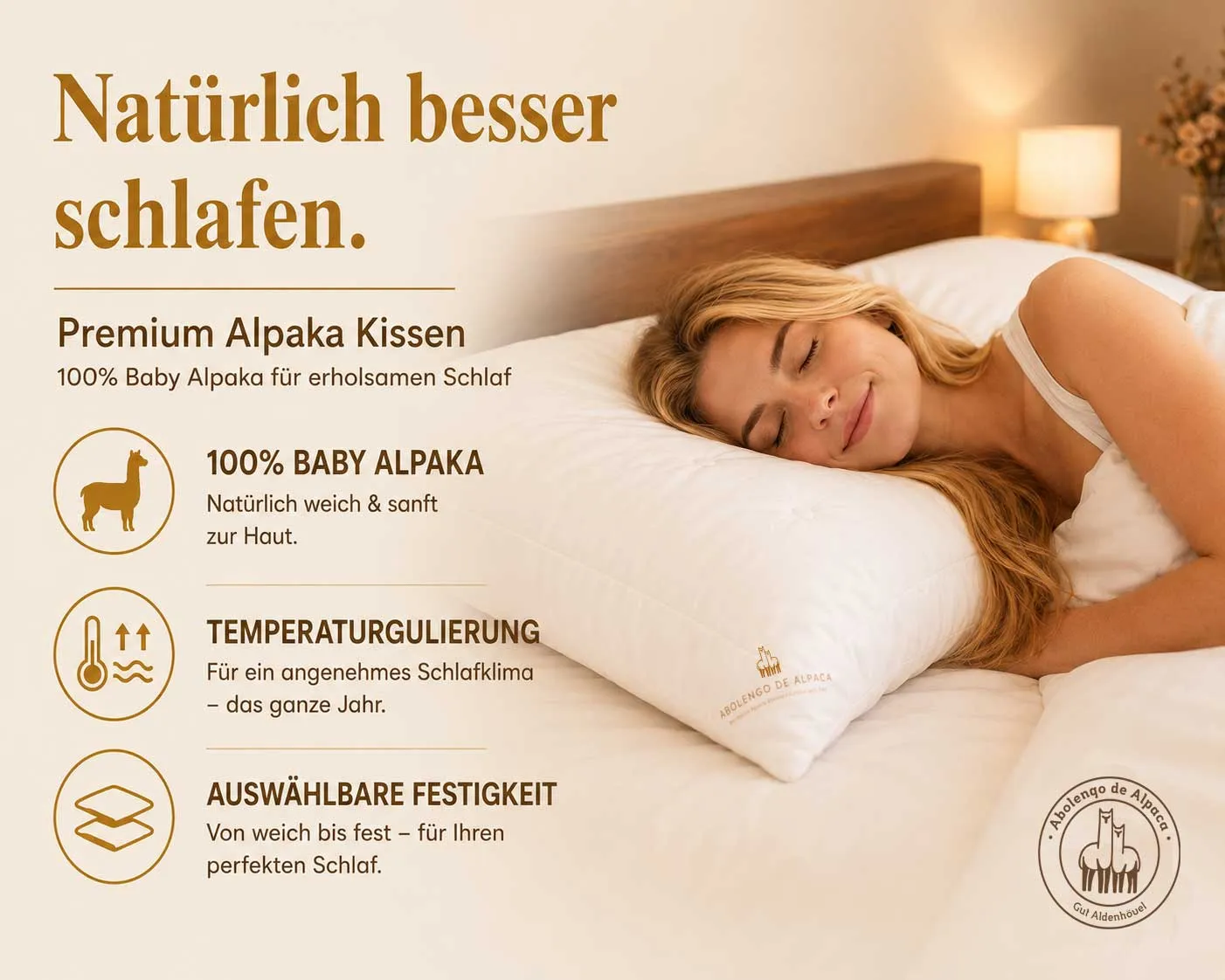 Alpaka - Kopfkissen mit individueller Wunschfüllung