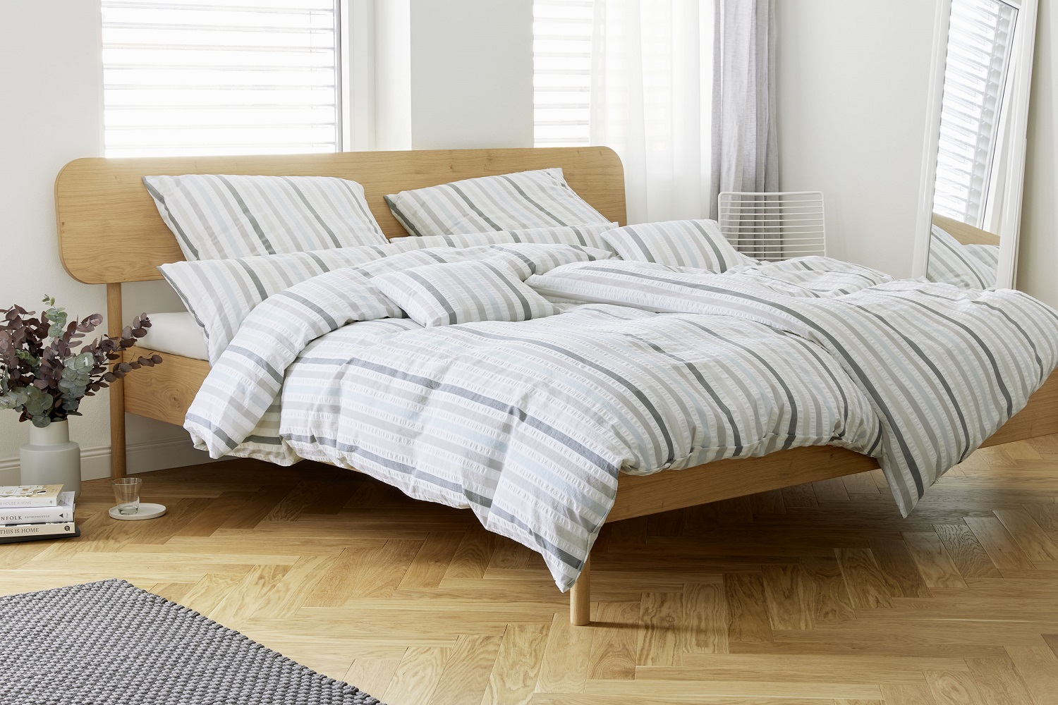 gestreifte Seersucker Bettwäsche